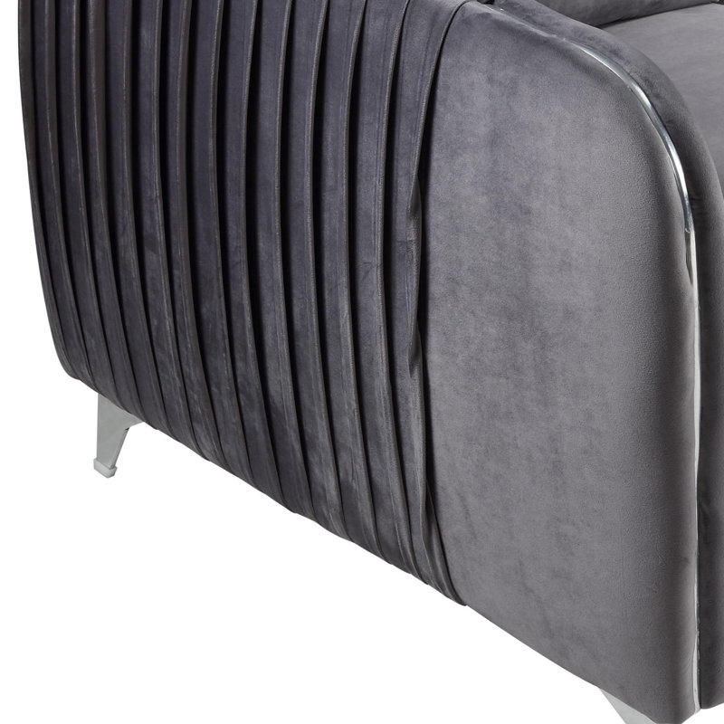Fauteuil d'appoint en velours moderne et chic