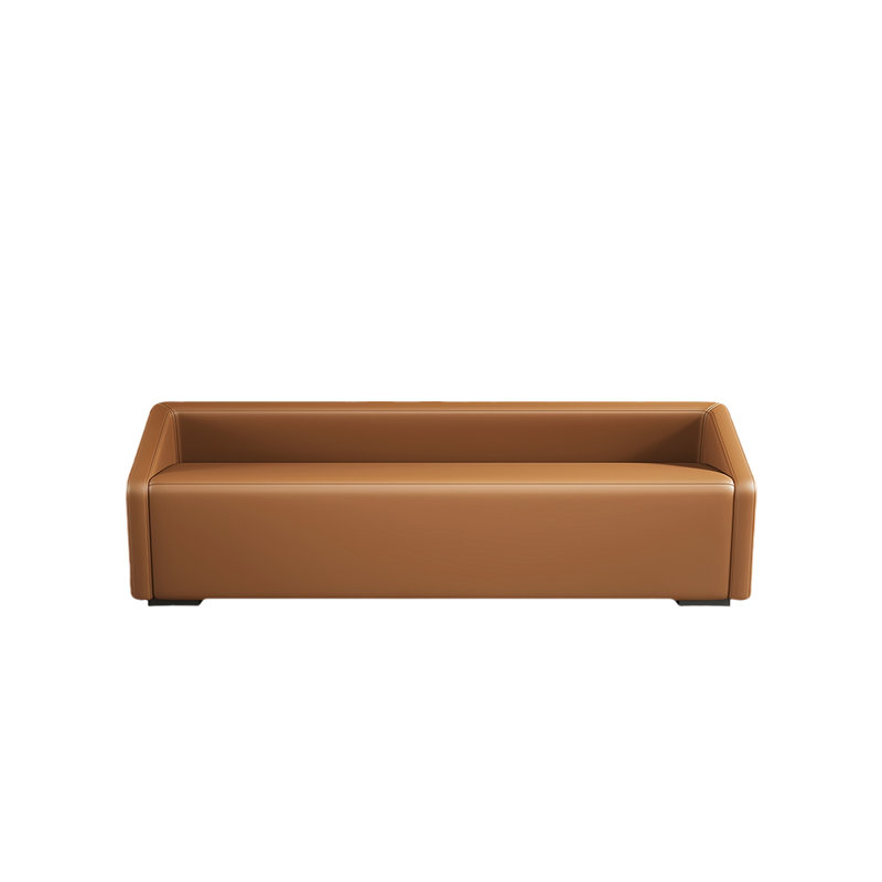 Banc de bout de lit moderne crème et minimaliste, Orange