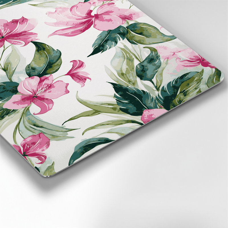 Aquarelle florale 22, art mural gris en métal, H 20 po x l 16 po