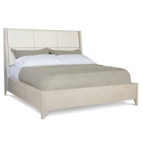 Axiom Upholstered Panel Bed with Wooden Footboard and Side Rails