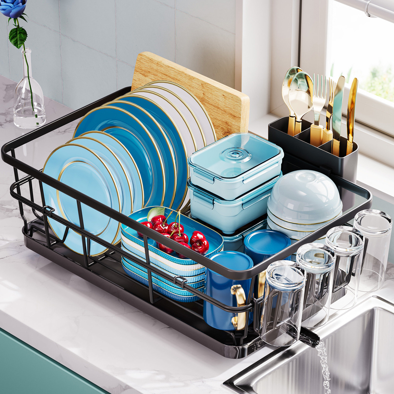 Kitchen And Dining Products Multi-Functional Bowl And Plate Rack