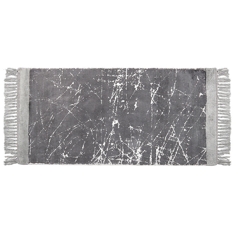 Abentego Hand Woven Grey Indoor Rug, Rectangle 80 x 150cm