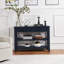 Console rétro avec deux tablettes ouvertes, structure en bois de pin massif et pieds pour le salon-591639997-591639994