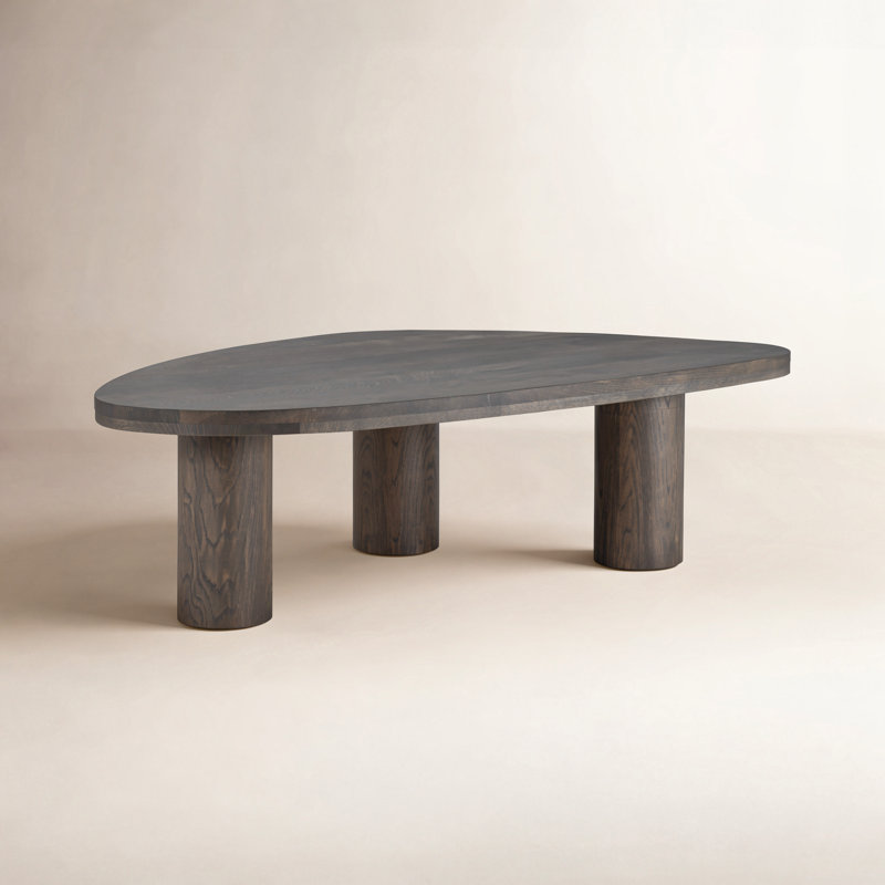 Moraga 3 Legs Coffee Table, 15" H x 25.5" L x 36" W, Gray Tobacco Oak