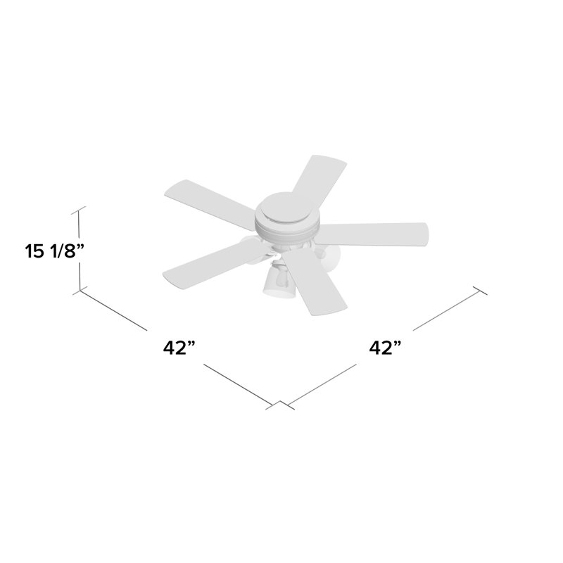 Matte Silver 42" Low Profile LED Ceiling Fan with Reversible Blades