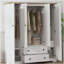 Armoire penderie 4 portes avec 2 tiroirs, blanc-291802003