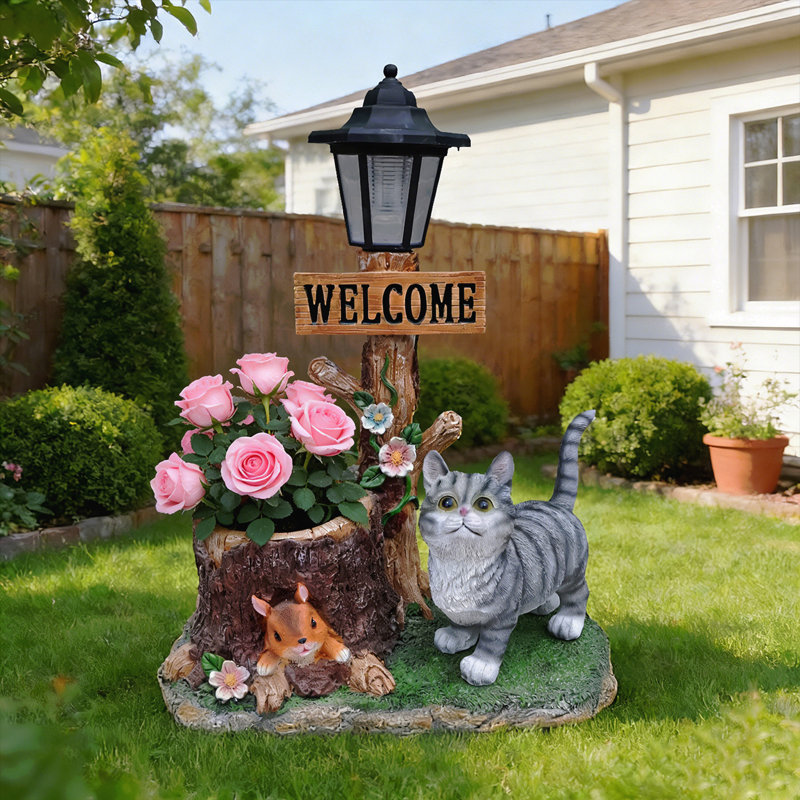 Statue chat pour jardin