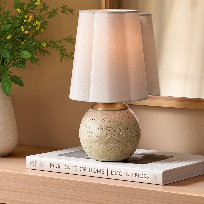 Lampe de table Tamal Day for Stylecraft Rosalind, Havane clair, Beige naturel