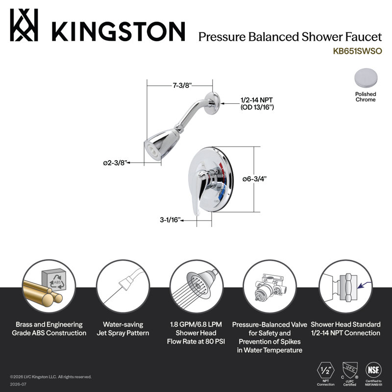 Kingston Brass Single-Handle Pressure Balanced Shower Faucet