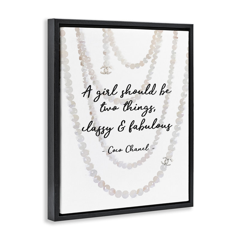 Art mural sur toile encadrée noire Classy & Fabulous Fashion Quote par Amanda Greenwood, H 31 po x l 25 po x P 1,7 po