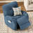 Modern Chenille Swivel Rocking Blue Recliner-591923469
