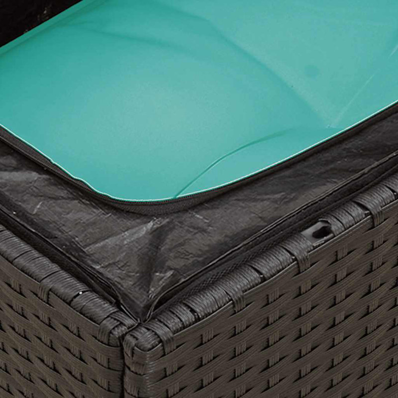  Ensemble de canapé de patio 7 pièces avec coussins en rotin de polyester noir