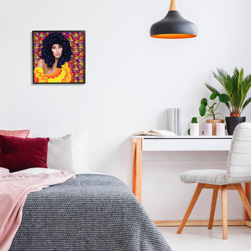 «Modern Fashion Singer Icon Floral Petal Context» par Lynnda Rakos - impression, H 17 po x l 17 po x P 1,5 po