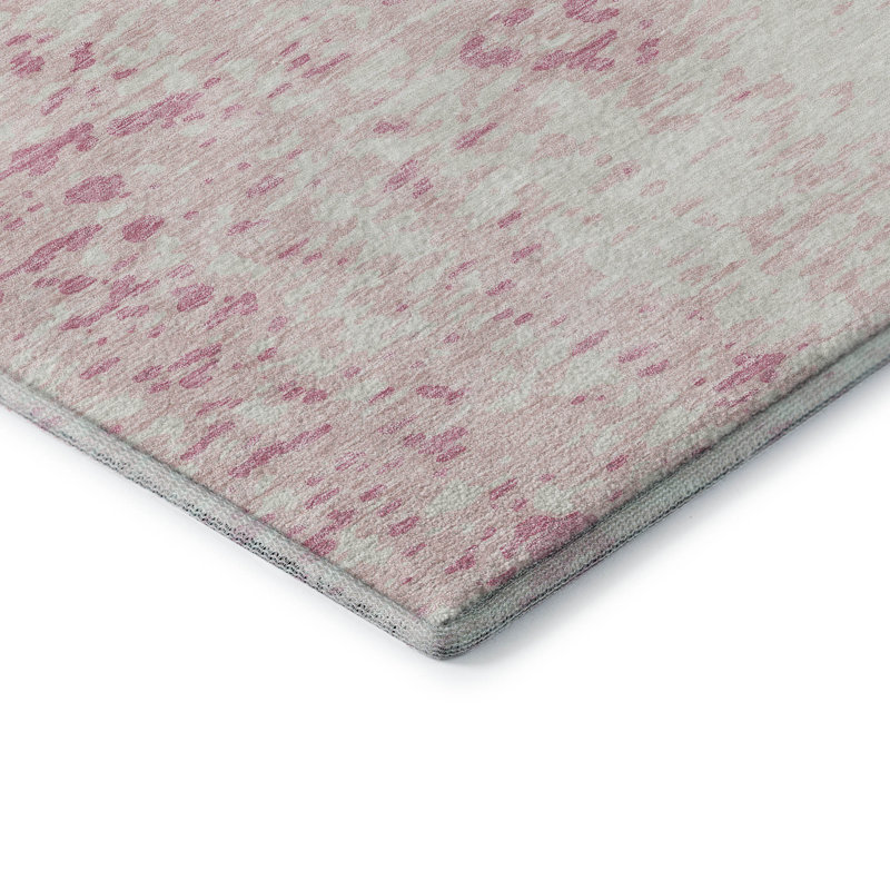Premium Machine Washable Prisco Pink Rug, Rectangle 8' x 10'
