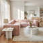 Ensemble de canapé modulaire moderne en forme de L rose, design contemporain modulaire