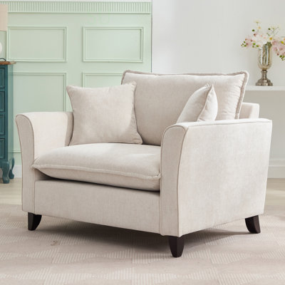 Fauteuil surdimensionné de 46,3 po, tissu chenille, fauteuil confortable et demi-canapé simple avec coussin pour le salon