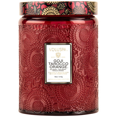 Goji Tarocco Jar Candle with Glass Holder