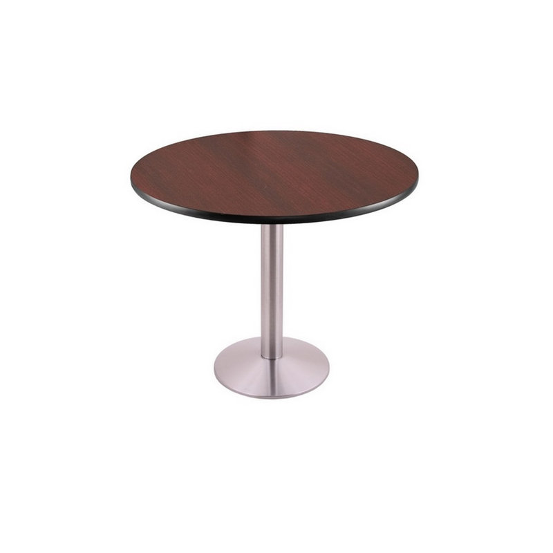 30" Tall Pedestal Dining Table, Stainless, 30" H x 30" L x 30" W