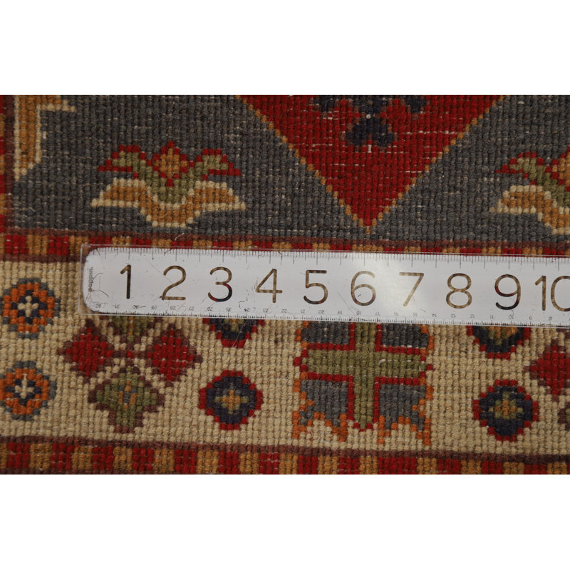 Tapis gris géométrique Kazak
