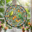 Panneau de vitrail floral Parrot H 12 po-832232372