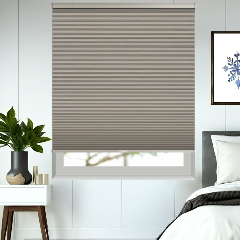 Store alvéolaire sans chaîne, Taupe, L 25 po x L 72 po