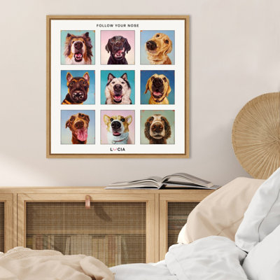 Follow Your Nose Collage by Keyonia Framed Canvas Wall Art Print