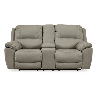 Causeuse inclinable électrique Zane, similicuir gris, 80 po