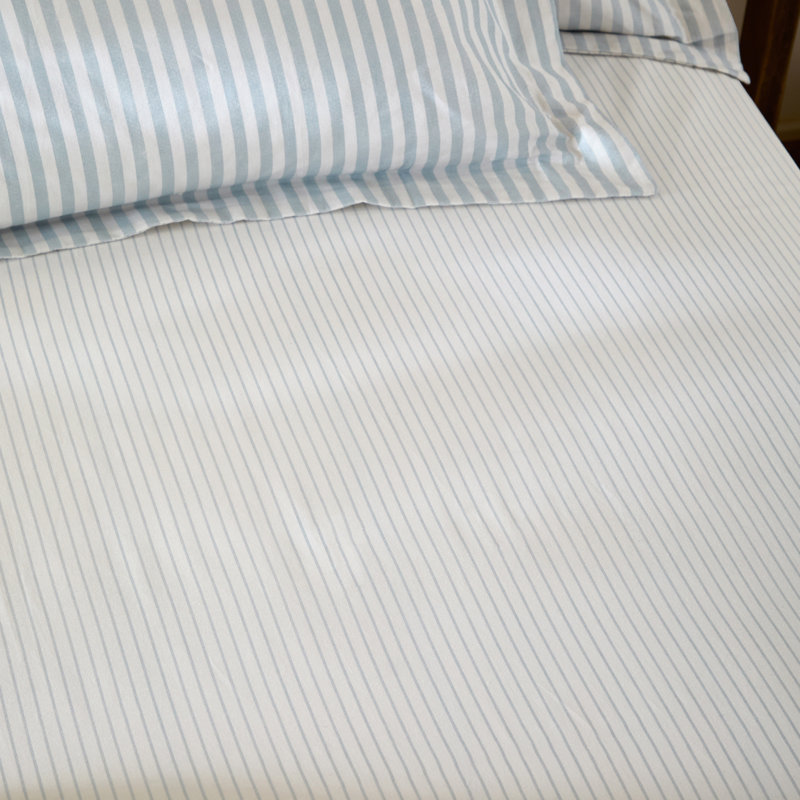 Hebden 100% Cotton Machine Woven Fitted Sheet, Blue, Double (4'6)