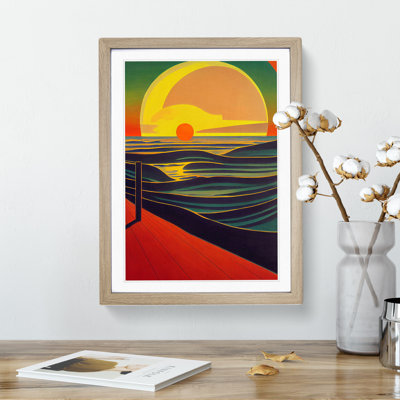 Vibrant Sunset Abstract - Wall Art