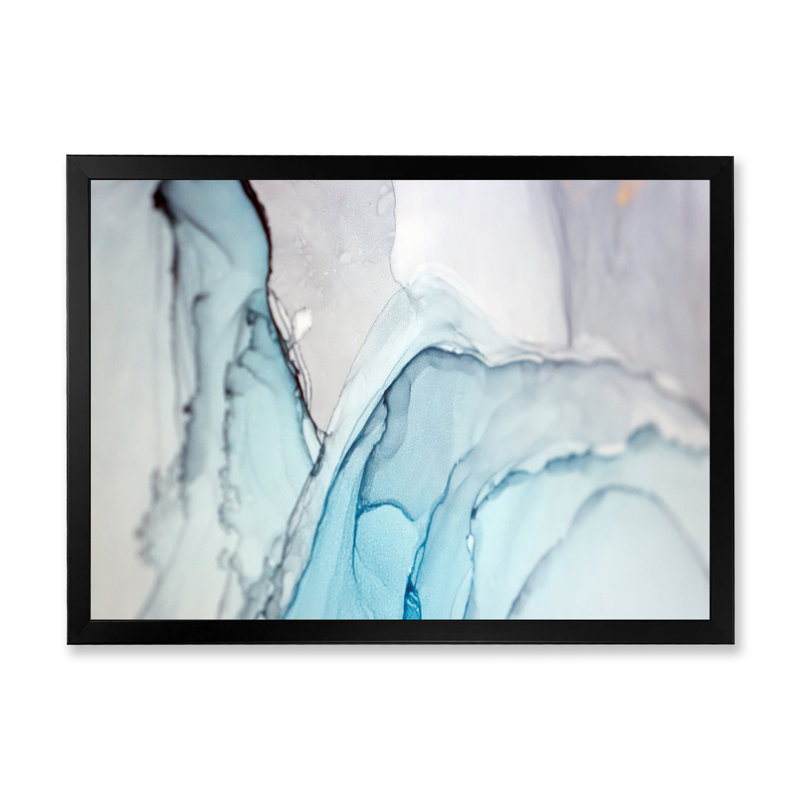 Marbre vert et gris, reproduction d'art sur toile flottante, Cadre photo noir, H 8 po x l 12 po x P 1 po