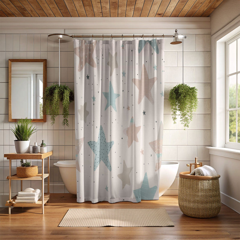 Rideau de douche Carnation Snuggle Buddy 192, H 74 po x l 71 po