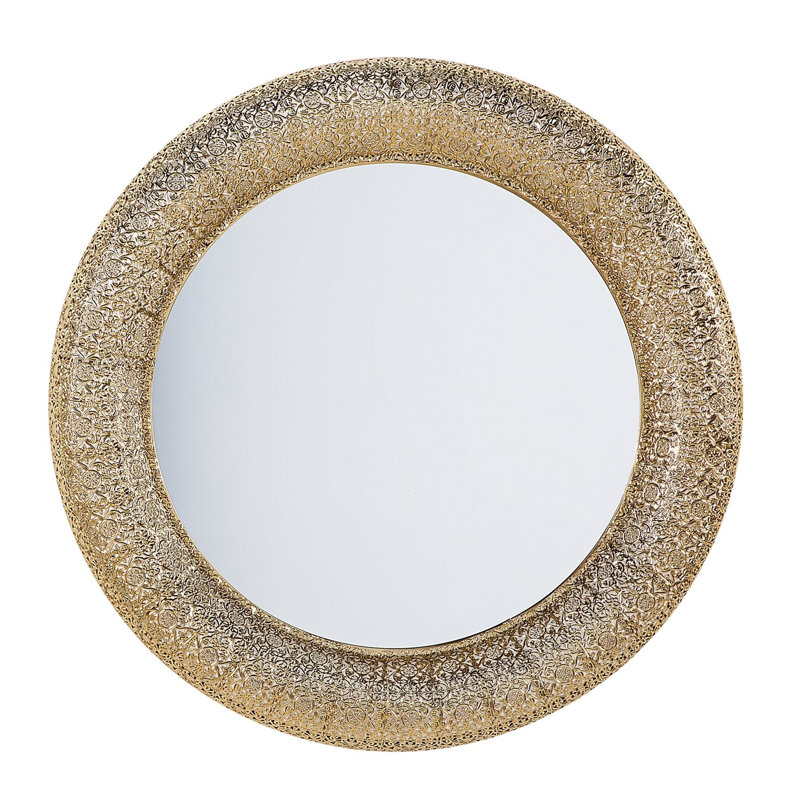 Casper Metal Flat Wall Mirror, Gold