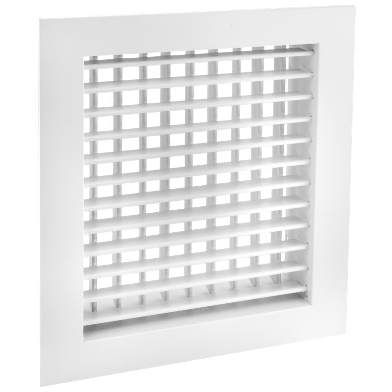 Grille d'aération horizontale à double déflection en aluminium, H 16 po x l 10 po x P 2 po