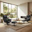  360° Swivel Genuine Leather Recliner Chair with Ottoman, Adjustable Backrest Accent Chair for Living Room-858680936