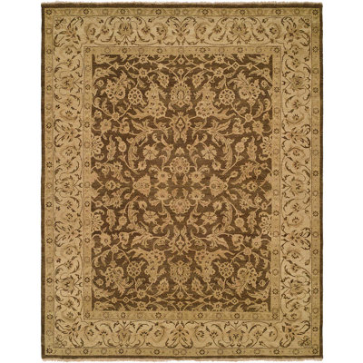 Tapis brun en laine noué à la main Fazilka
