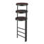 Support pour plante pliable 3 niveaux noir et noyer