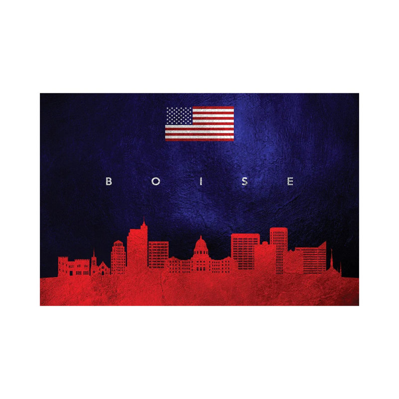 Boise Idaho Skyline by Adrian Baldovino - Wrapped Canvas Print, 20.32 cm H x 30.48 cm W