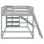 Full Over Full Bunk Bed With Ladder, Slide And Shelves, Grey