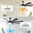 Vaczon 72" Smart Dimmable LED Ceiling Fan with 3CCT LED Lights, 6-Speed Reversible DC Motor, Timer, Remote and App Control-1351850964