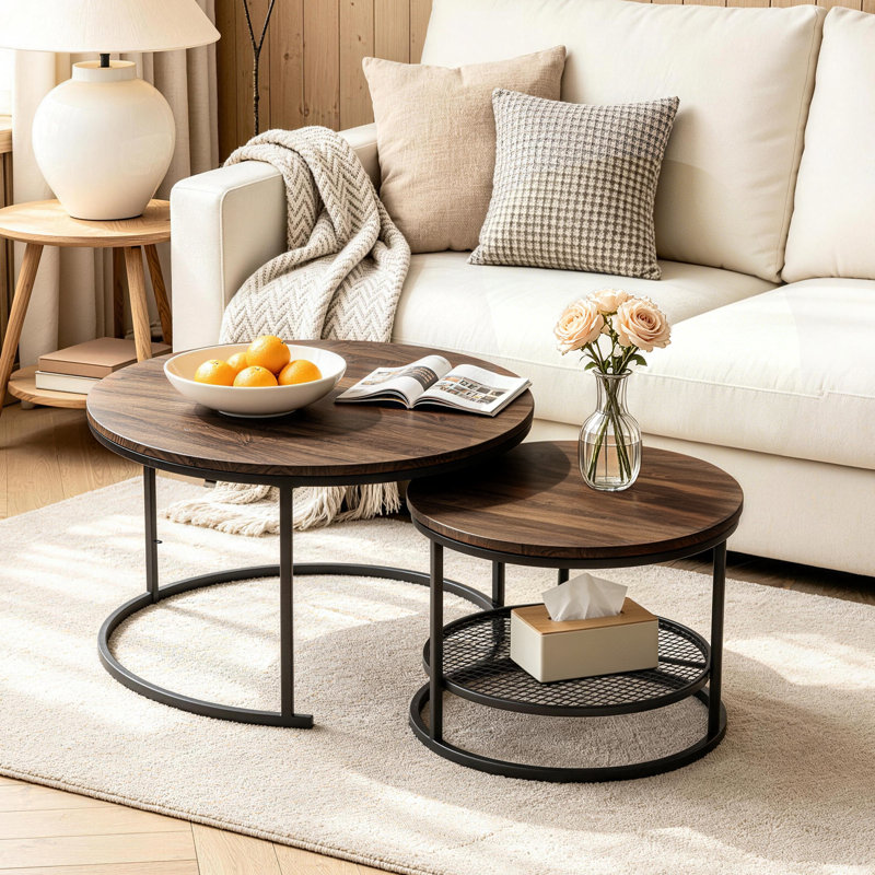 Coffee Table with Storage, Brown