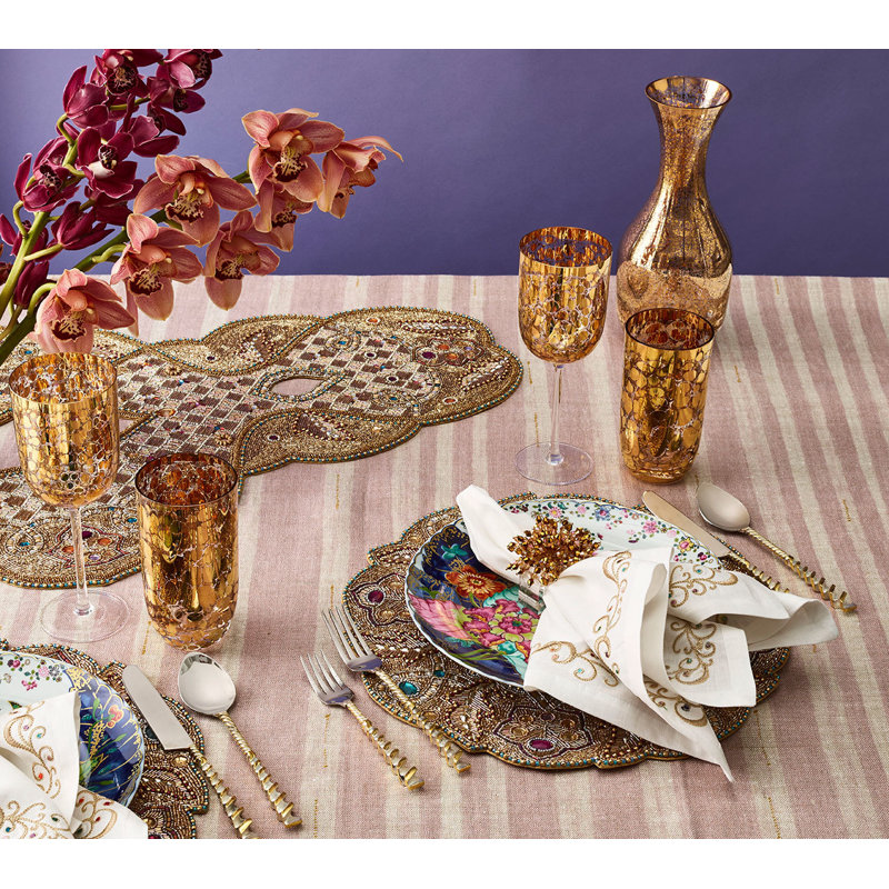 Crackle 18 oz. Drinking Glass, Gold