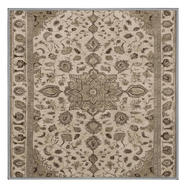 Machine Washable Tabriz Gray Area Rug
