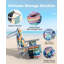 Chaise de plage à dossier inclinable, chaises de plage pliantes portatives avec 5 positions réglables, glacière intégrée et sangles de sac à dos-1062432620-1044937980