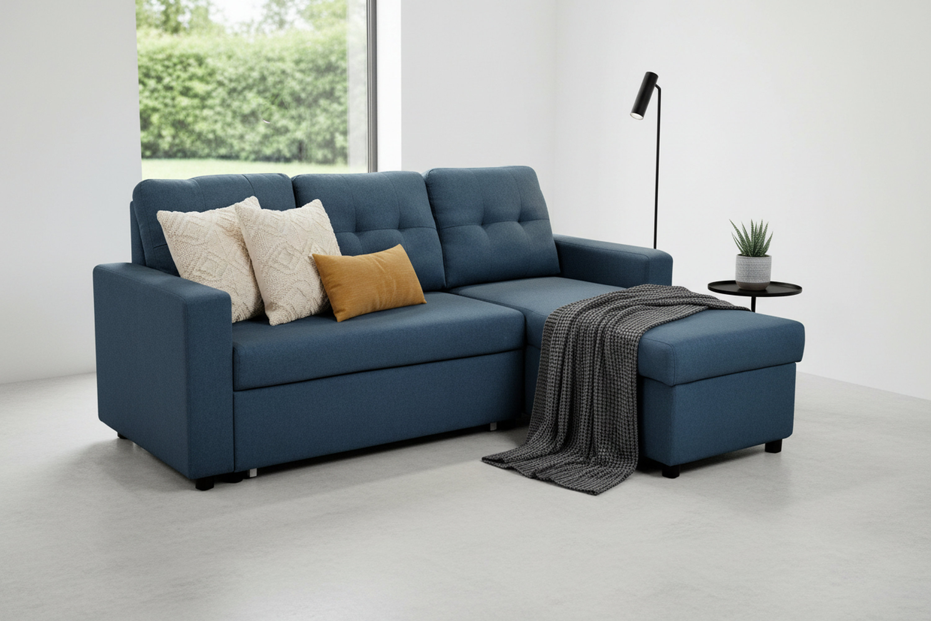 Ebern Designs L shape sectional sofa with pull out sleeper - Wayfair Canada