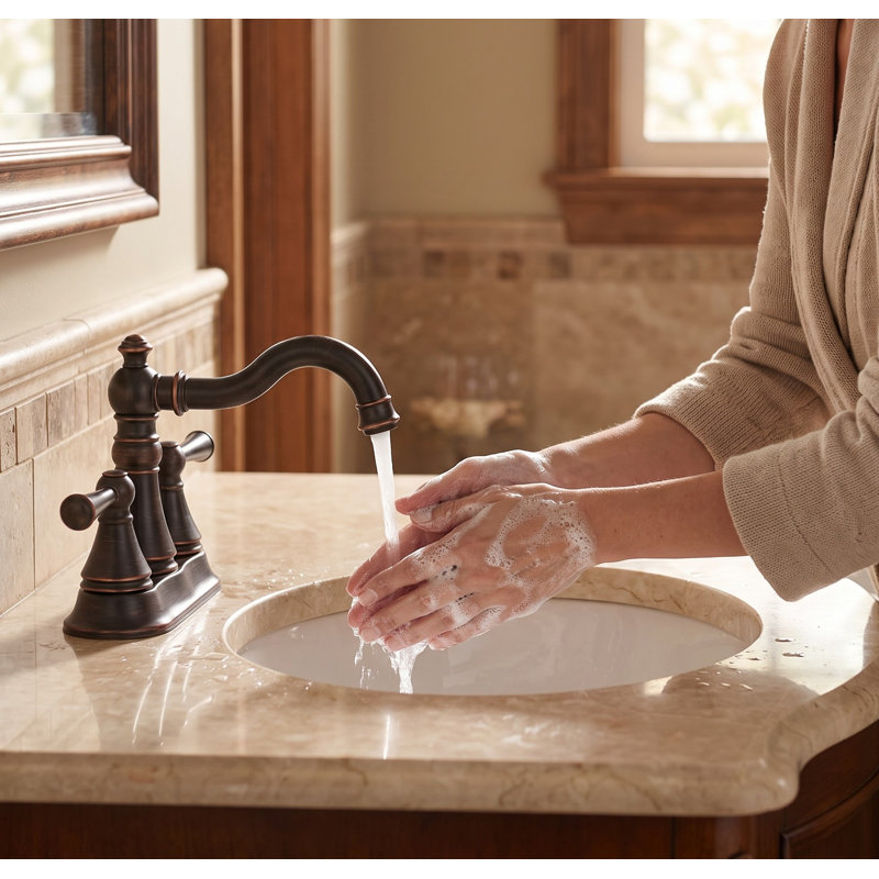 2-handle Bathroom Faucet with Drain Assembly, Oil Rubbed Bronze