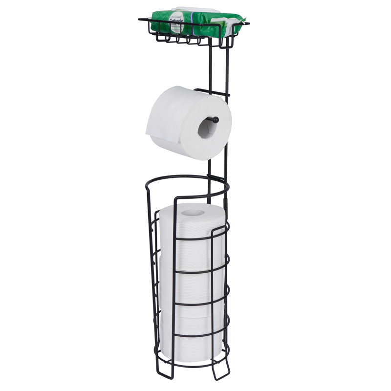 Porte-papier hygiénique et distributeur 2 en 1, Noir, noir, noir, noir
