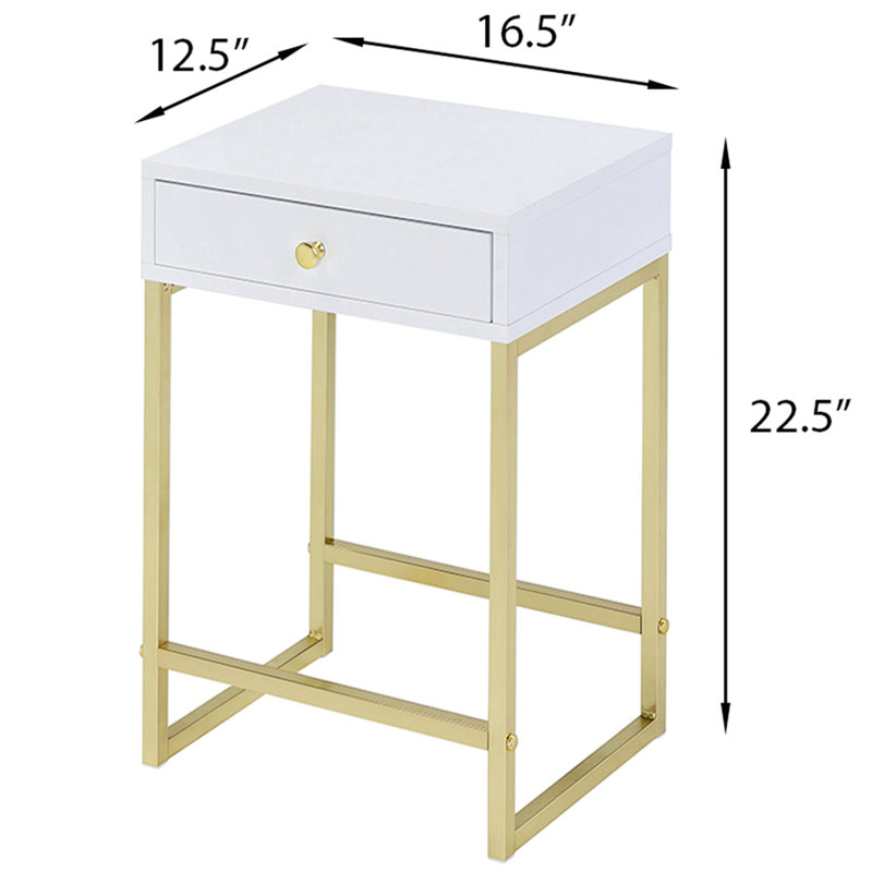 Danara Solid Wood Top End Table