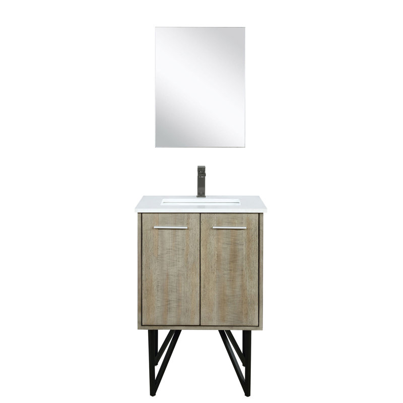Meuble-lavabo de salle de bain 24 po X P 20 po P, comptoir en marbre de culture, ensemble de robinet et robinet de 18 po Miroir