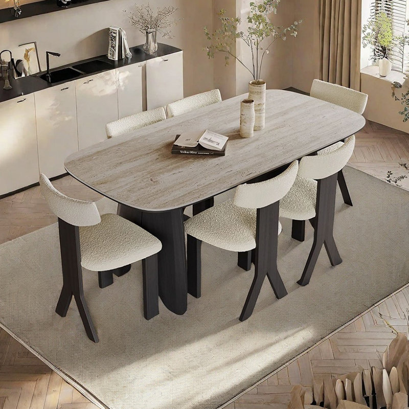 Ensemble de table de salle à manger rectangulaire rétro, H 29,5 po x L 63 po x l 31,5 po
