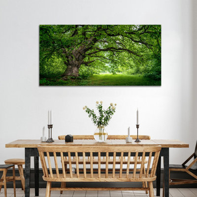 Printemps, art mural sur toile, œuvre d'art sur la nature, affiche de peinture de grand paysage pour le salon, impression sur toile forêt, 16 po x 32 po